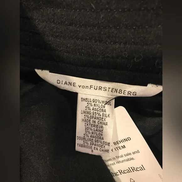 NWT Diane Von Furstenberg wool coat SZ 6 - Picture 9 of 16